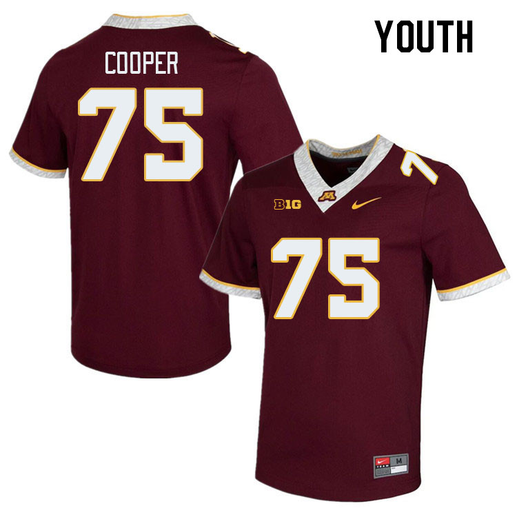 Youth #75 Tyler Cooper Minnesota Golden Gophers College Football Jerseys Stitched-Maroon - Click Image to Close